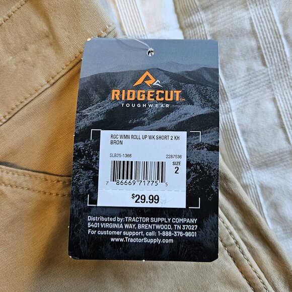 Ridgecut Womens Roll Up Toughwear Flex Khaki Work Shorts Size 2 - Picture 6 of 7